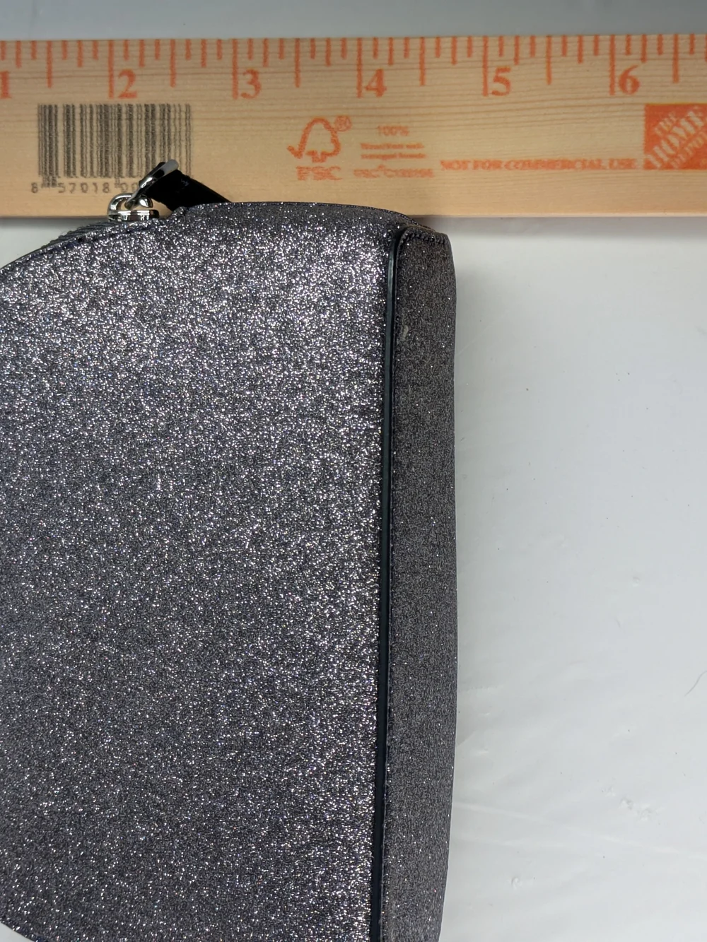 Kate Spade Silver Glitter Cosmetic Pouch
